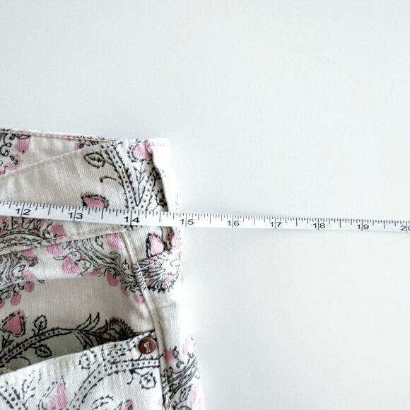 Anthropologie Pilcro and the Letterpress Womens Jeans Skinny Floral Print Cream - Picture 7 of 11